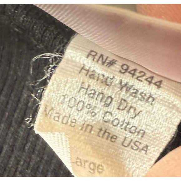 VTG Black Ribbed Tank RHINESTONE Motorcycle TrampStamp SIZE LARGE Raquel Biker - Picture 9 of 9